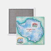 Aimant Carte de l'Antarctique (Recto/Verso)