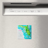 Aimant Carte de l'aquarelle de Floride (In Situ (Lave-vaisselle))