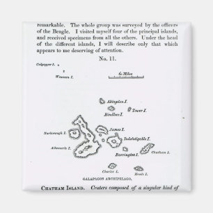 Aimant Carte de l'archipel de Galapagos, 1844