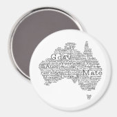 Aimant Carte de l'argot australien (Recto/Verso)