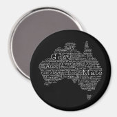 Aimant Carte de l'argot australien (Recto/Verso)