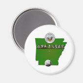 Aimant Carte de l'Arkansas, sceau et quartier des Faux (Recto/Verso)