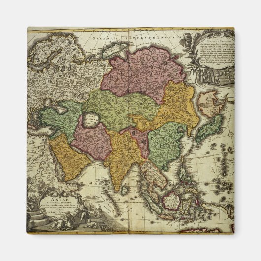 Aimant Carte de l'Asie, Nuremberg, c.1730 (Devant)