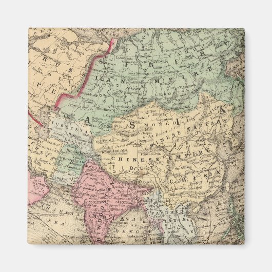 Aimant Carte de l'Asie par Mitchell (Devant)