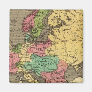 Aimant Carte de l'Atlas aux couleurs de la main en Europe