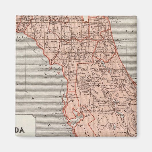 Aimant Carte de l'Atlas de Floride (Devant)
