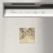 Aimant Carte de l'Atlas des Hémisphères colorés à la main (In Situ (Lave-vaisselle))