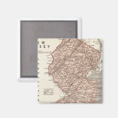 Aimant Carte de l'Atlas du New Jersey (Recto/Verso)