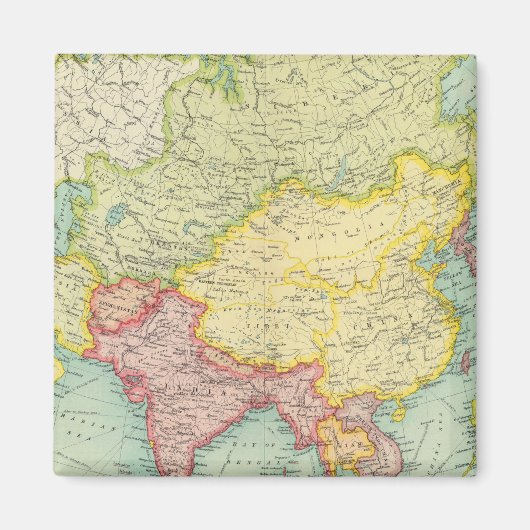 Aimant Carte de l'atlas politique asiatique (Devant)