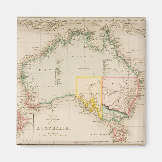 Aimant Carte de l'Australie et de la Nouvelle-Zélande (Devant)