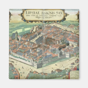 Aimant Carte de Leipzig, de "Civitates Orbis Terrarum"