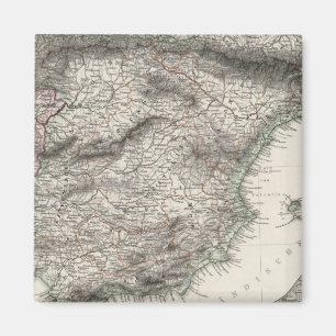 Aimant Carte de l'Espagne et du Portugal par Stieler