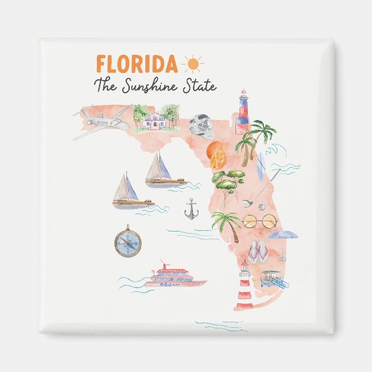 Aimant Carte de l'état de la Californie (Devant)