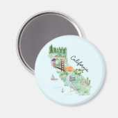 Aimant Carte de l'état de la Californie (Recto/Verso)