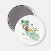 Aimant Carte de l'état de la Californie (Recto/Verso)