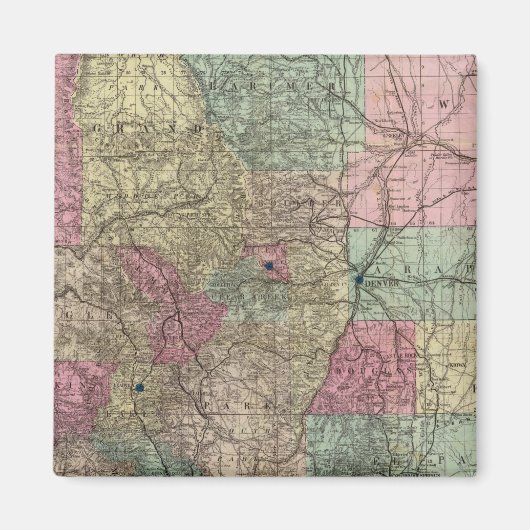 Aimant Carte de l'État du Colorado (Devant)