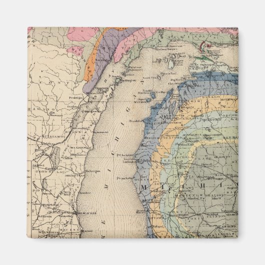 Aimant Carte de l'État du Michigan (Devant)