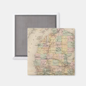 Aimant Carte de l'état du Michigan Atlas (Recto/Verso)