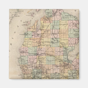 Aimant Carte de l'état du Michigan Atlas