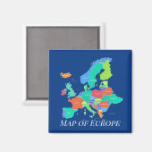 Aimant Carte de l'Europe (Recto/Verso)