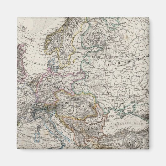 Aimant Carte de l'Europe par Stieler (Devant)