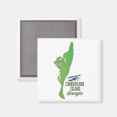 Aimant Carte de l'île Cumberland Géorgie (Recto/Verso)