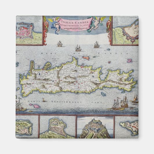Aimant Carte de l'île de Candia (Devant)