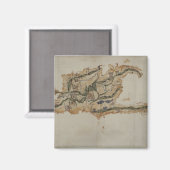 Aimant Carte de l'île de Saint-Domingue (Recto/Verso)