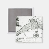 Aimant Carte de l'île du Pacifique Sud, 1800 (Recto/Verso)