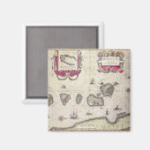Aimant Carte de l'île Moluccan, gravée (Recto/Verso)