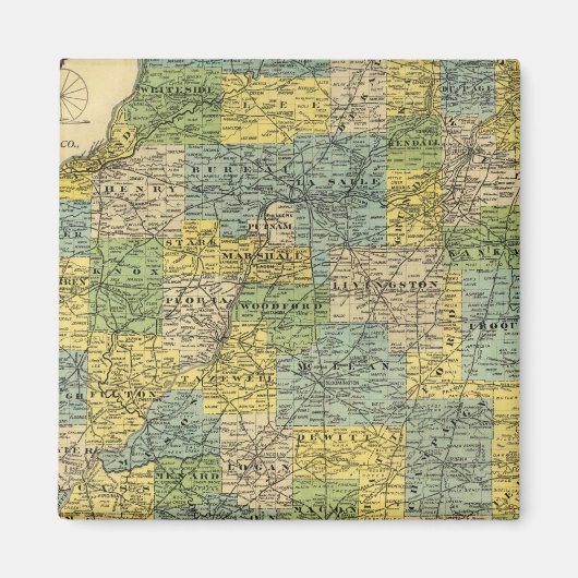 Aimant Carte de l'Illinois 2 (Devant)