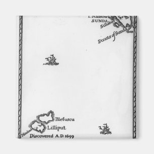 Aimant Carte de Lilliput et de Blefuscu