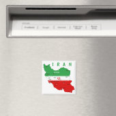 Aimant Carte de l'Iran avec drapeau et emblème (In Situ (Lave-vaisselle))