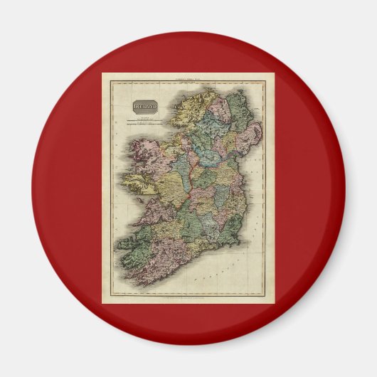 Aimant Carte de l'Irlande 1813 par John Pinkerton (Devant)