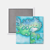 Aimant Carte de l'Islande (Recto/Verso)