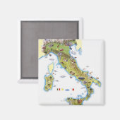 Aimant Carte de l'Italie (Recto/Verso)