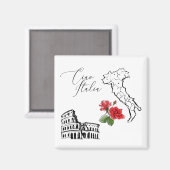 Aimant *~* Carte de l'Italie Ciao Italia Langue Italienne (Recto/Verso)