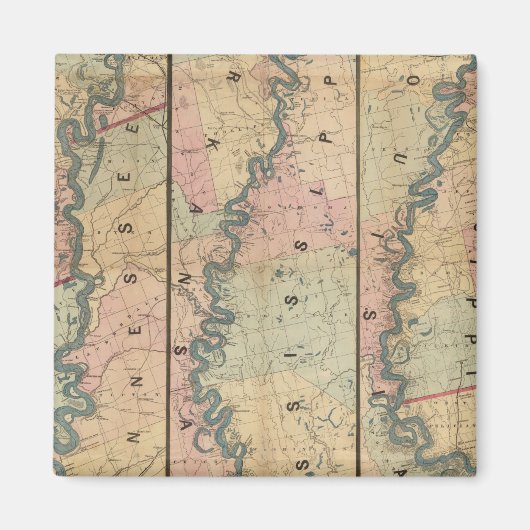 Aimant Carte de Lloyd du Bas Mississippi (Devant)