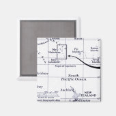 Aimant Carte de l'océan Pacifique Sud (Recto/Verso)