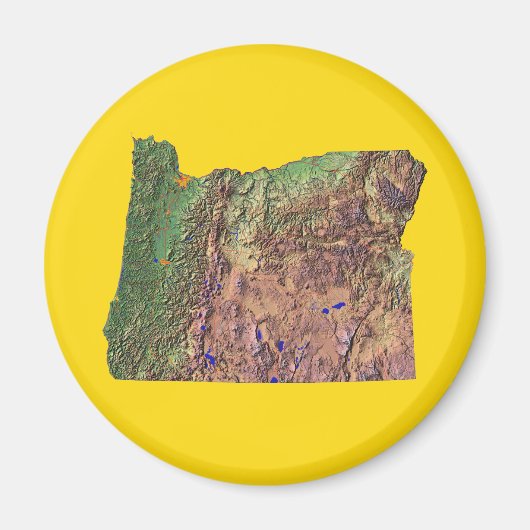 Aimant Carte de l'Oregon (Devant)