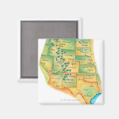 Aimant Carte de l'ouest des États-Unis (Recto/Verso)