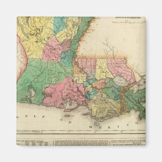 Aimant Carte De Louisiane (Devant)
