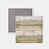 Aimant Carte de Lubeck et Hambourg, de 'Civitates Orbis T (Recto/Verso)