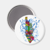 Aimant Carte de Manhattan à code couleur (Recto/Verso)