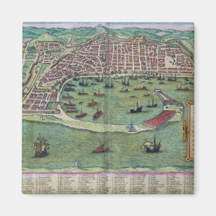 Aimant Carte de Messine, de "Civitates Orbis Terrarum"