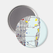 Aimant Carte de Miami (Recto/Verso)