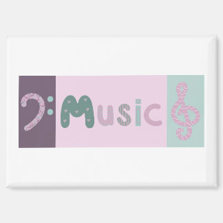 Aimant carte de musique treize et clef basse