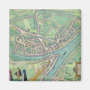 Aimant Carte de Namur, de 'Civitates Orbis Terrarum' par 