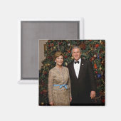 Aimant Carte de Noël du président américain George Bush (Recto/Verso)