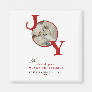 Aimant Carte de Noël Joyeuse Photo Fête de Fin d'Année
